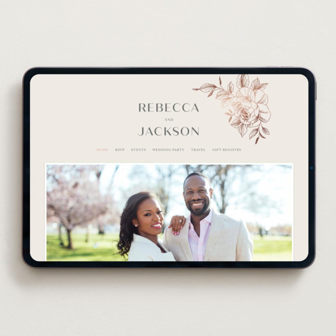 "Lovely" - Wedding Website in Creme by Stardust Design Studio - Desktop Design
