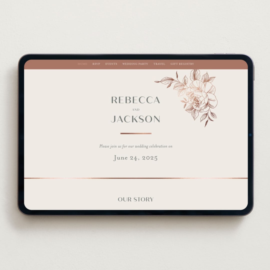 "Lovely" - Wedding Website in Creme by Stardust Design Studio - Desktop Design