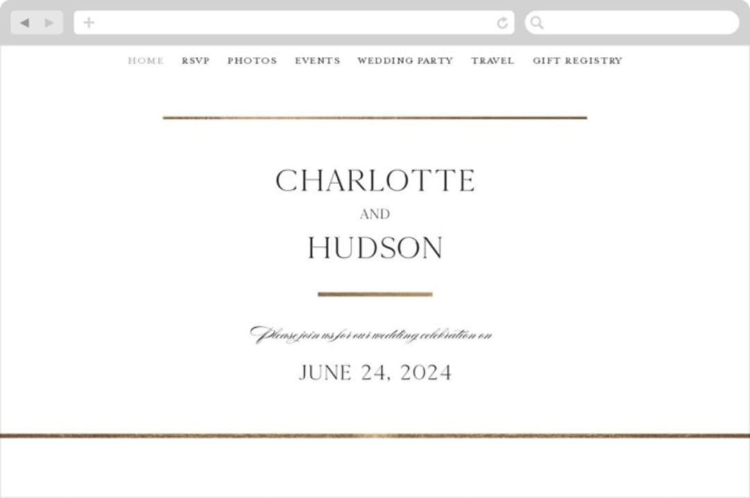 "Heard the news" - Wedding Website in Cotton by Stacey Meacham - Desktop Design