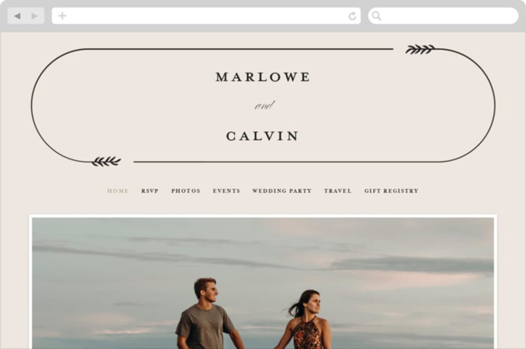 "Surround" - Wedding Website in Ivory by Brianne Larsen - Desktop Design