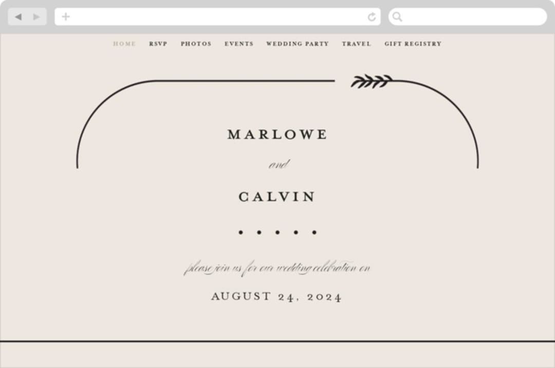 "Surround" - Wedding Website in Ivory by Brianne Larsen - Desktop Design