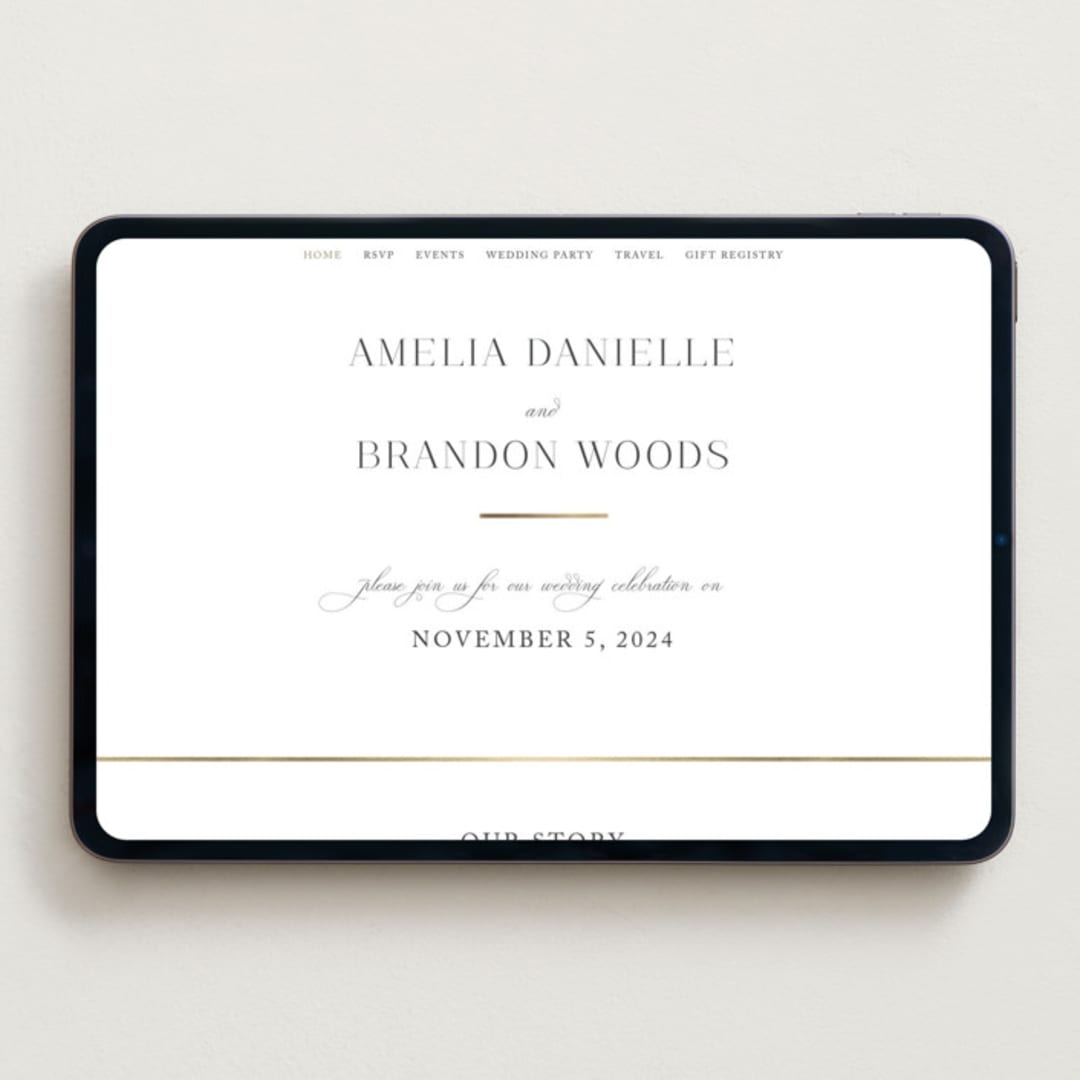 "Elegant Flourish" - Wedding Website in Sugar by Jessica Williams - Desktop Design