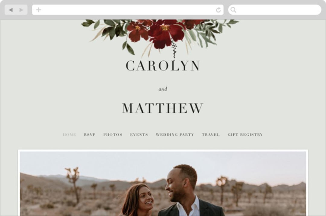 "harvest" - Wedding Website in Cabernet by Everett Paper Goods - Desktop Design