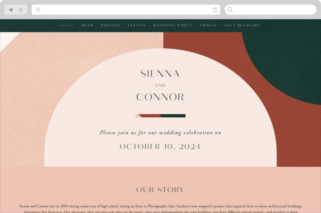 "archway" - Wedding Website in Forest by Jen Banks - Desktop Design