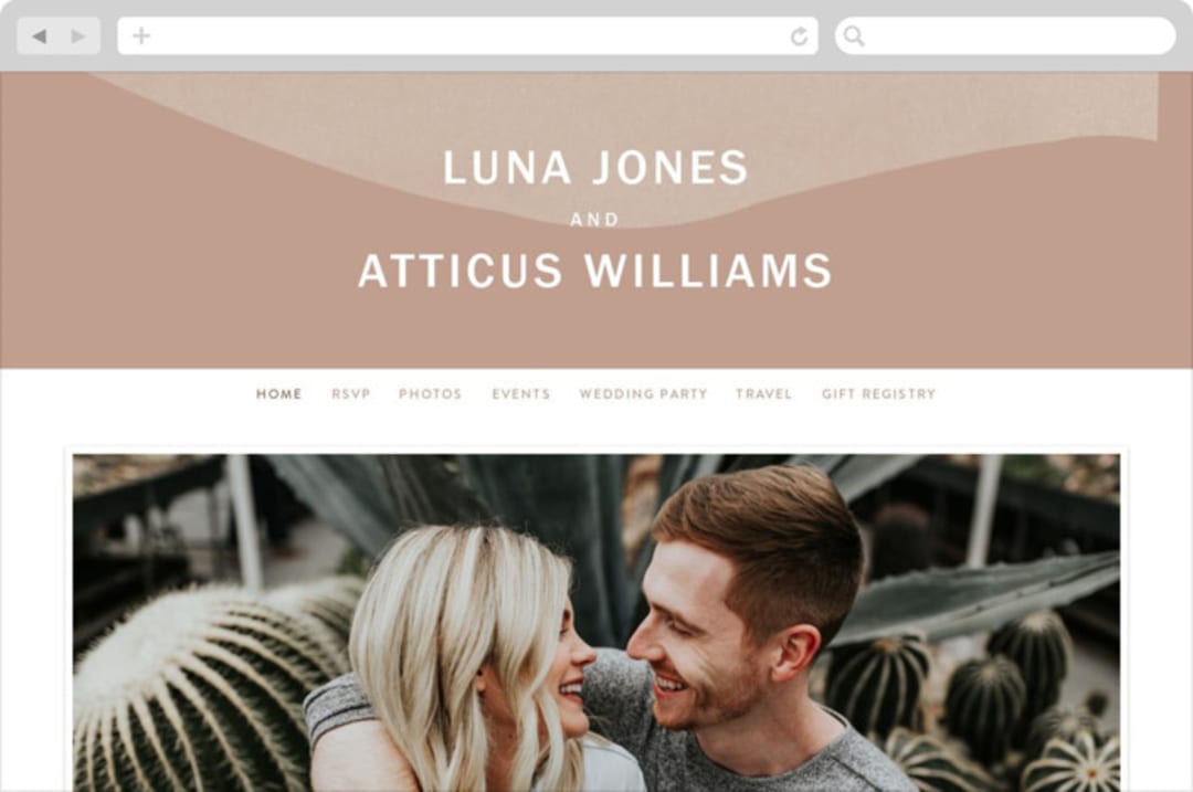 "Luna" - Wedding Website in Latte by Blustery August - Desktop Design