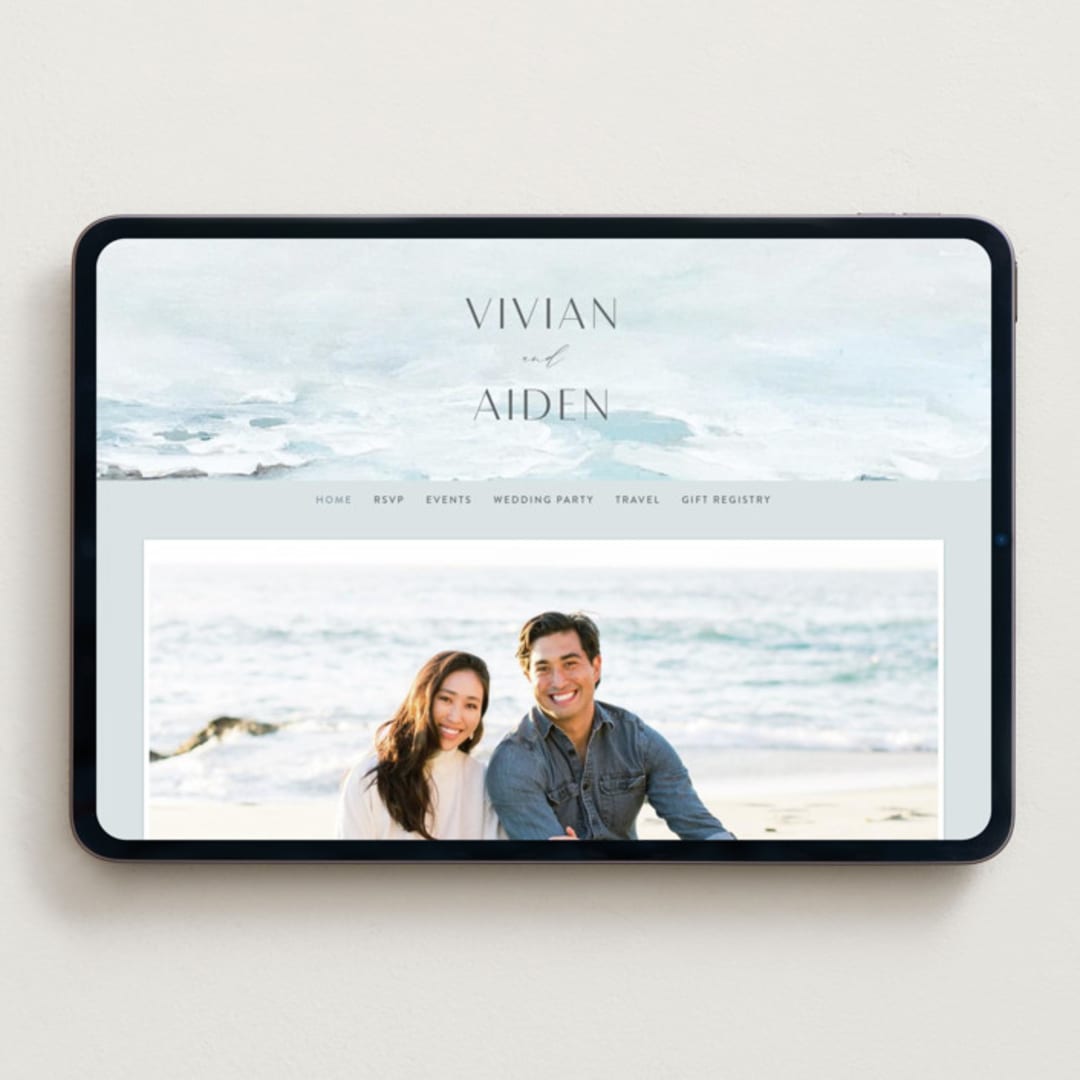 "At Sea" - Wedding Website in Sky by Nicoletta Savod - Desktop Design