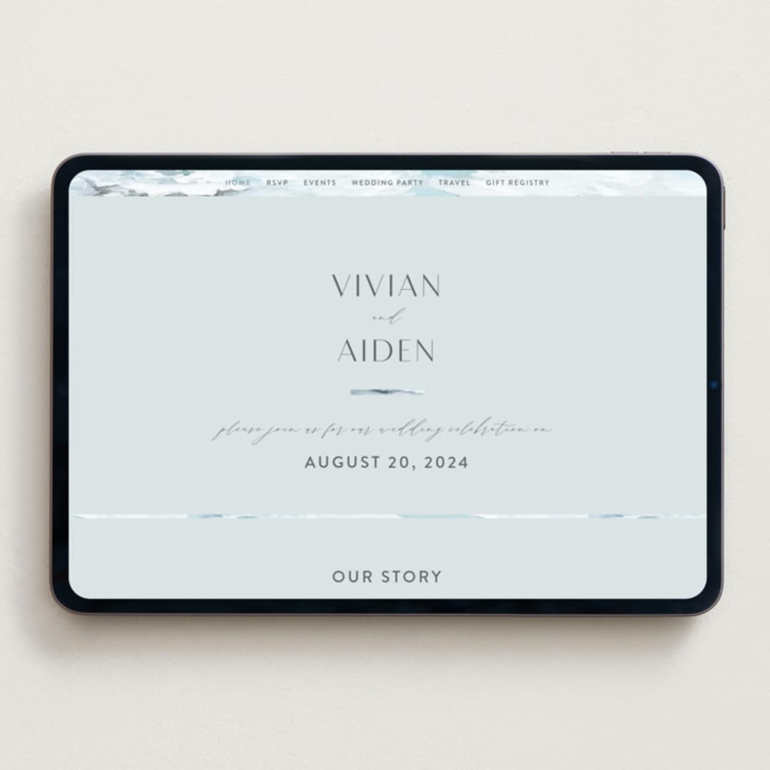 "At Sea" - Wedding Website in Sky by Nicoletta Savod - Desktop Design