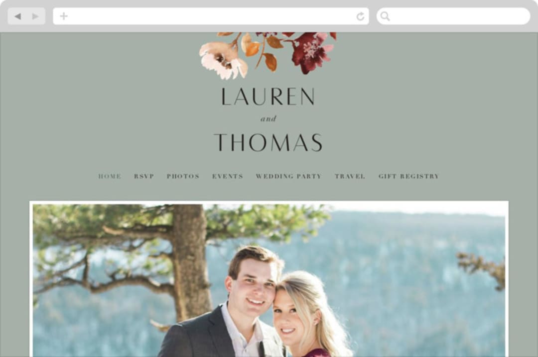 "Serenata" - Wedding Website in Sage by Petra Kern - Desktop Design