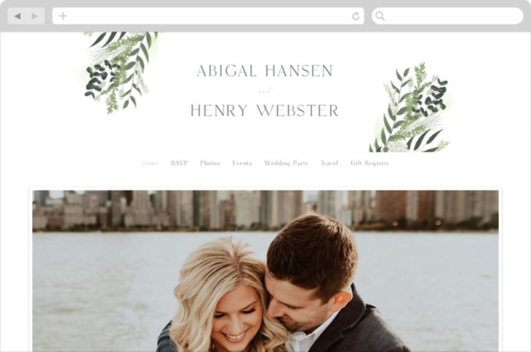 "Collection" - Wedding Website in Blanco by Kaydi Bishop - Desktop Design