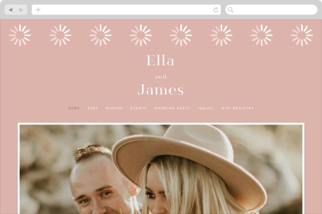 "Party Accordingly" - Wedding Website in Blush by Hudson meet Rose - Desktop Design