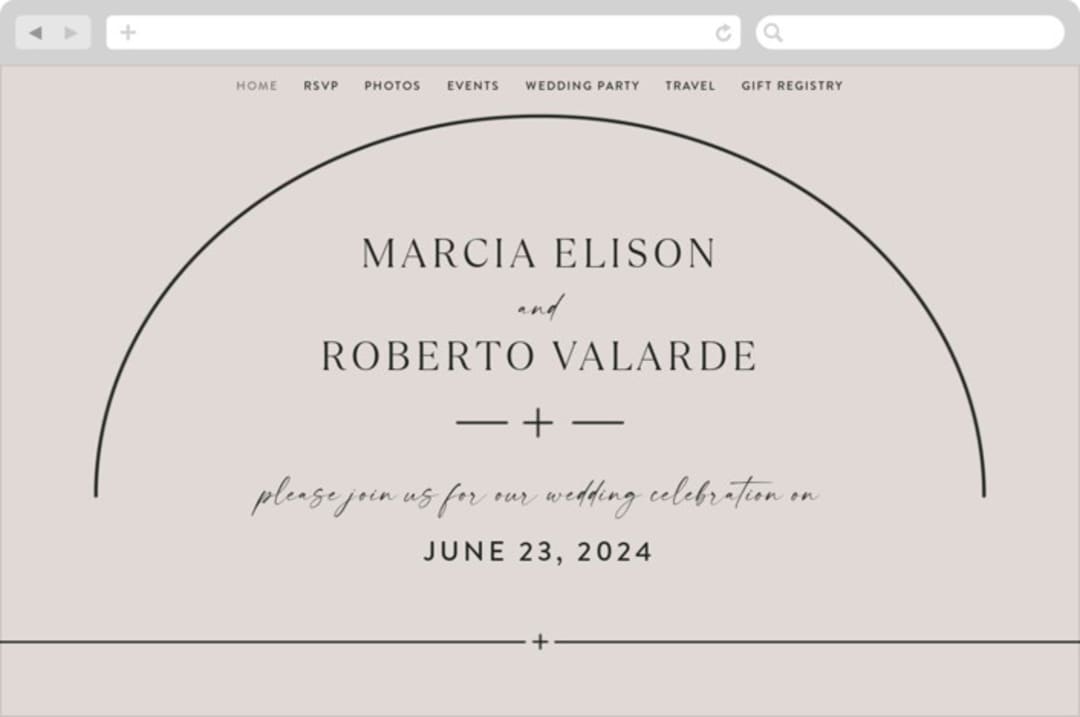 "Overjoyed" - Wedding Website in Almond by Jill Means - Desktop Design