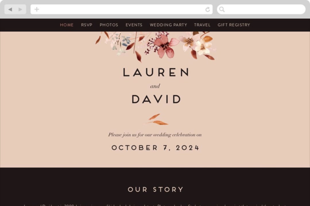 "Silky Way" - Wedding Website in Midnight by Petra Kern - Desktop Design