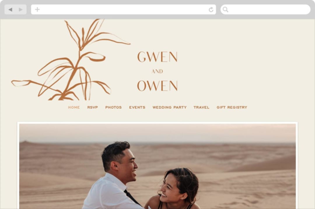 "Ovalon" - Wedding Website in Terracotta by Pati Cascino - Desktop Design