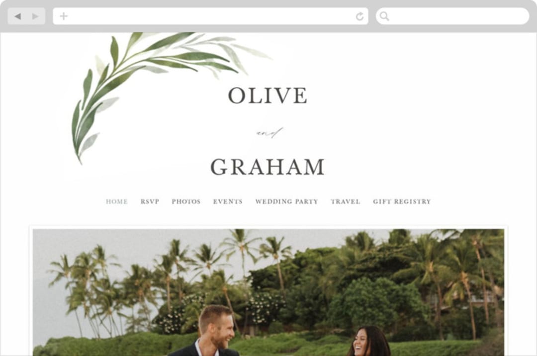 "Orchard" - Wedding Website in Laurel Bough by Erin L. Wilson - Desktop Design