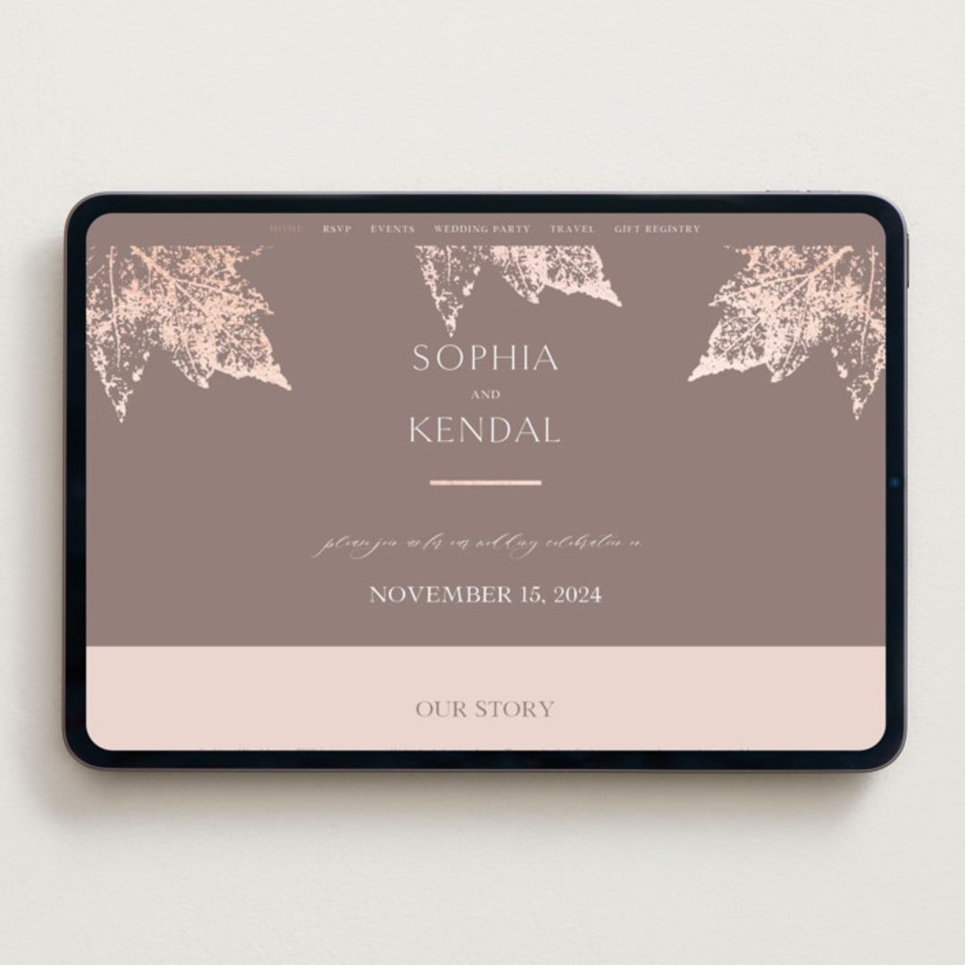 "autumne" - Wedding Website in Maple by Lori Wemple - Desktop Design