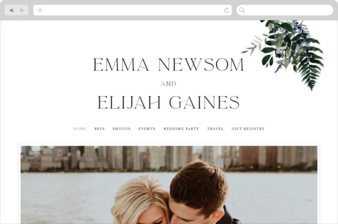 "On and On" - Wedding Website in Botanical Bouquet by Design Lotus - Desktop Design