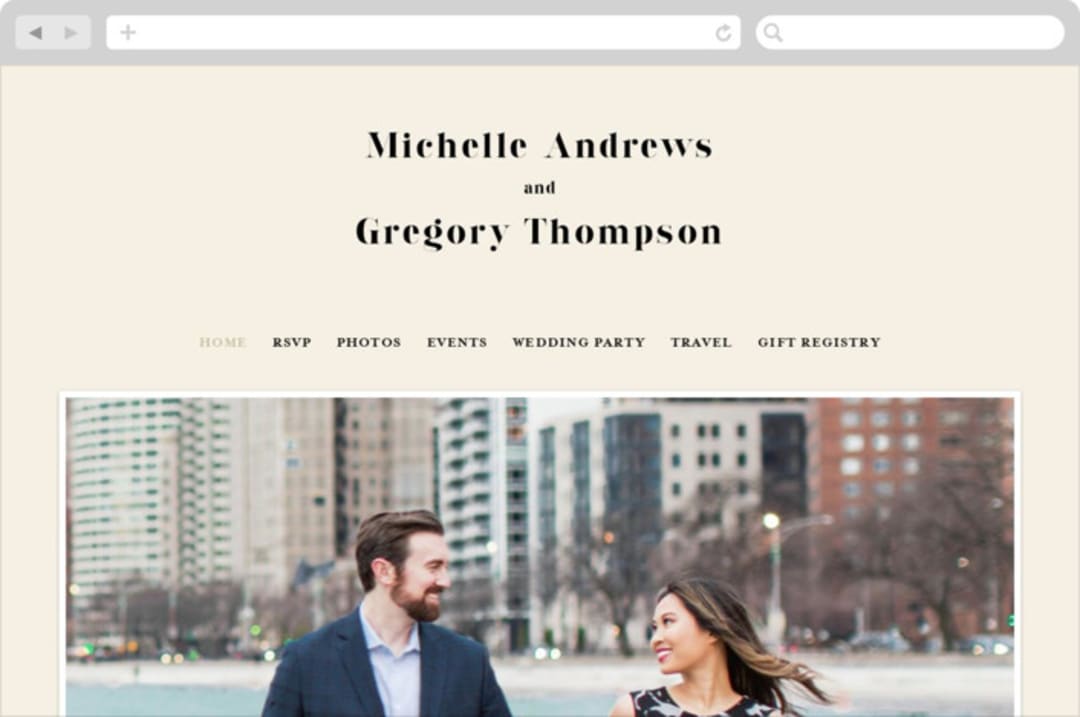 "Big Date" - Wedding Website in Ivory by Anastasia Makarova - Desktop Design