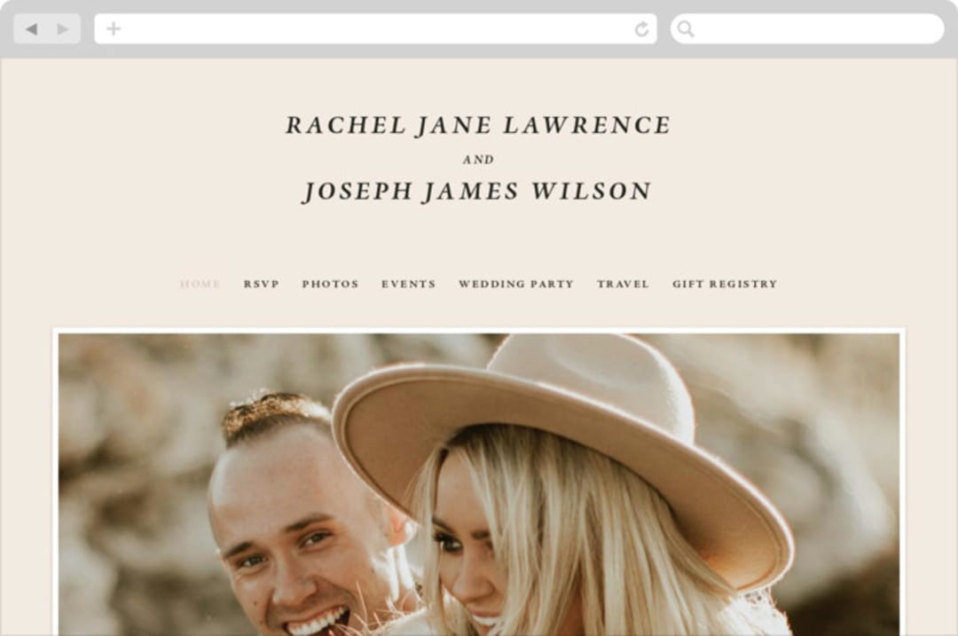 "Finally" - Wedding Website in Ivory by Up Up Creative - Desktop Design