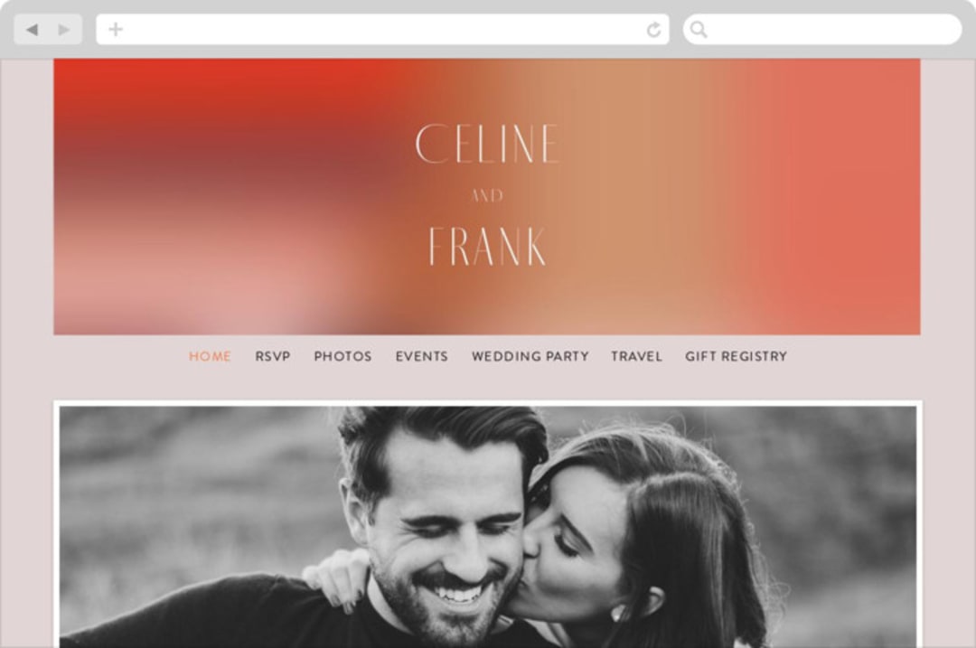"Retro Grid" - Wedding Website in Sunset by Simona Camp - Desktop Design
