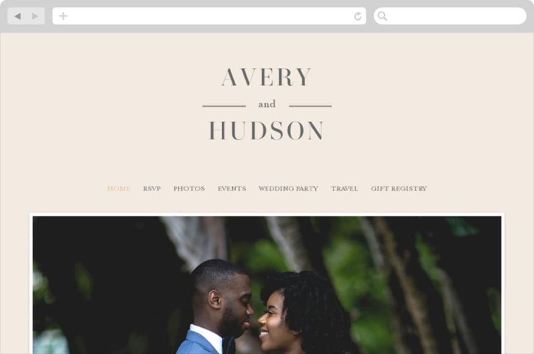 "Anson" - Wedding Website in Latte by Kristie Kern - Desktop Design