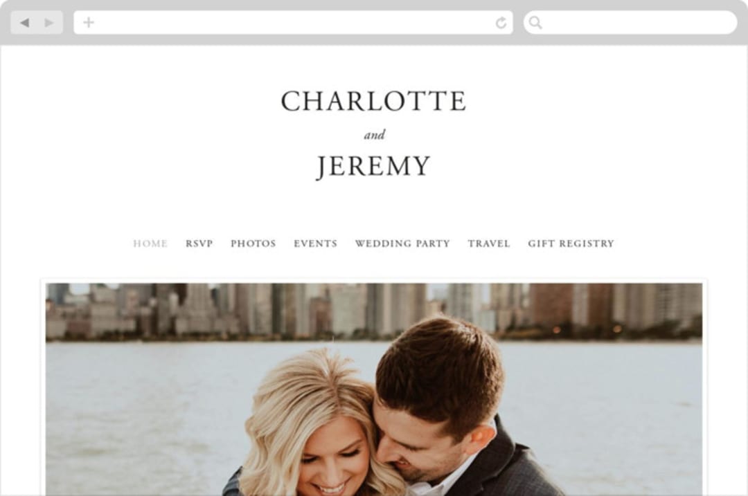 "Together With You" - Wedding Website in Noir by Kimberly FitzSimons - Desktop Design