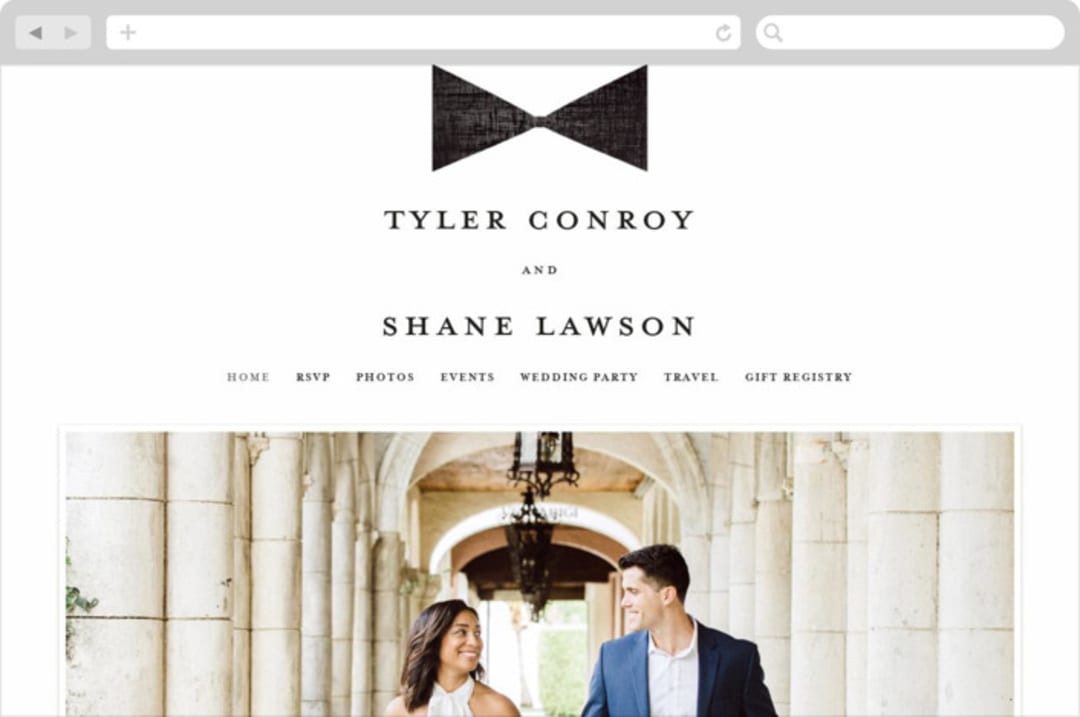 "Beau tied" - Wedding Website in Tuxedo by Gwen Bedat - Desktop Design