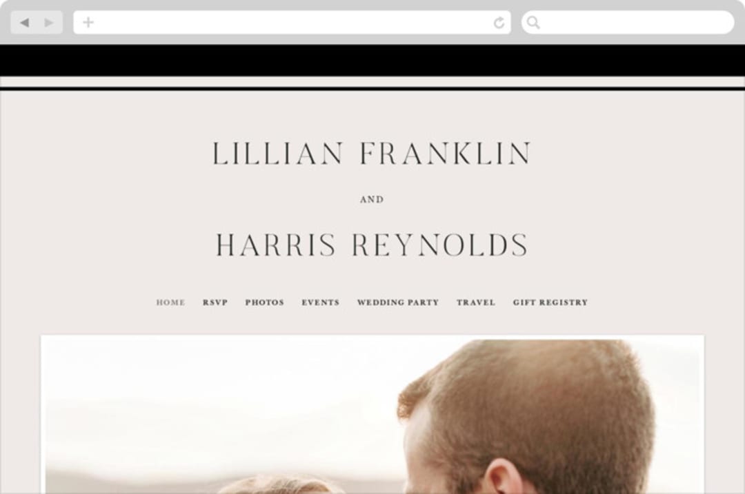 "Cambridge" - Wedding Website in Tuxedo by Amy Kross - Desktop Design