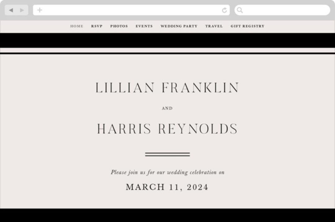 "Cambridge" - Wedding Website in Tuxedo by Amy Kross - Desktop Design