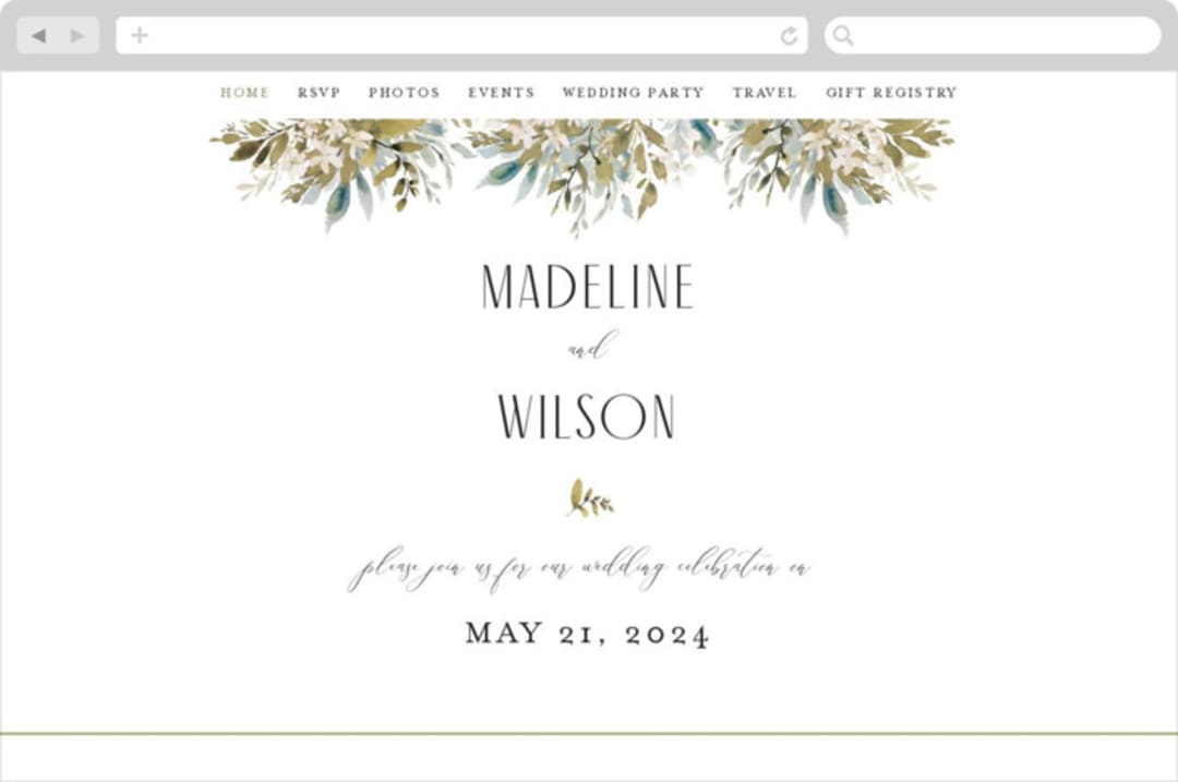 "Wedding Festive" - Wedding Website in Frost by Chris Griffith - Desktop Design