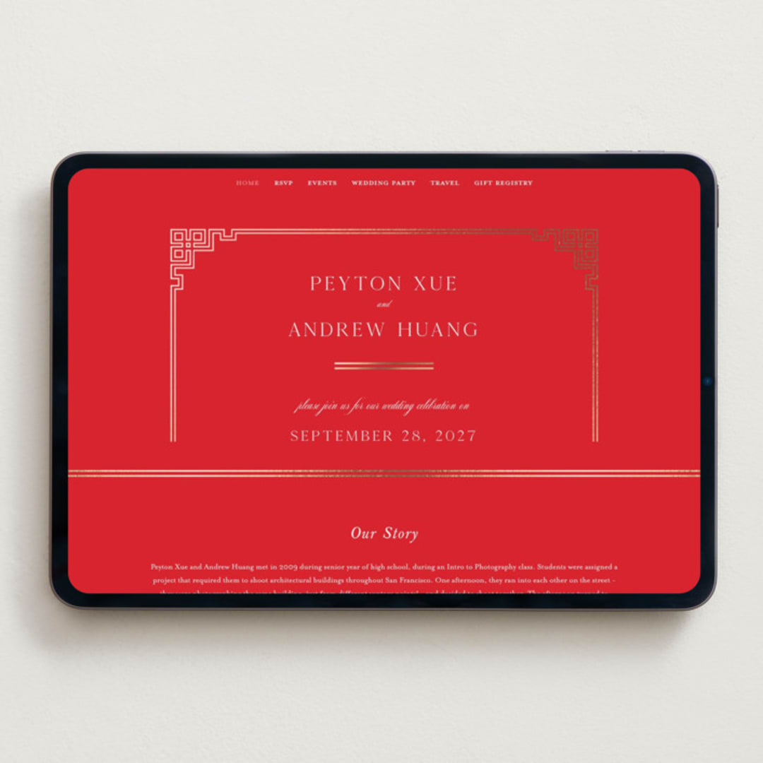 "HAPPINESS x 2" - Wedding Website in Ruby by Melanie Kosuge - Desktop Design