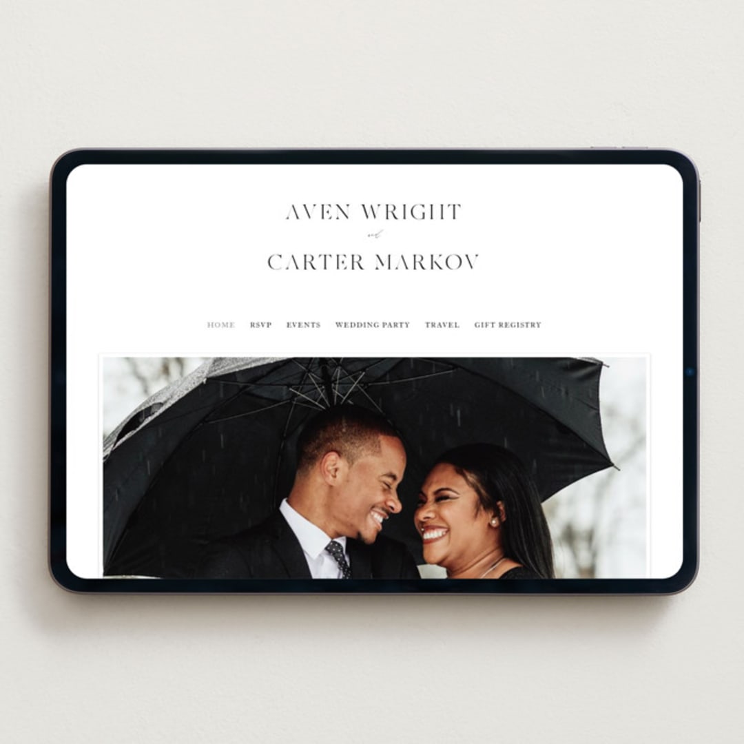 "Storybook" - Wedding Website in Ink by Jennifer Postorino - Desktop Design