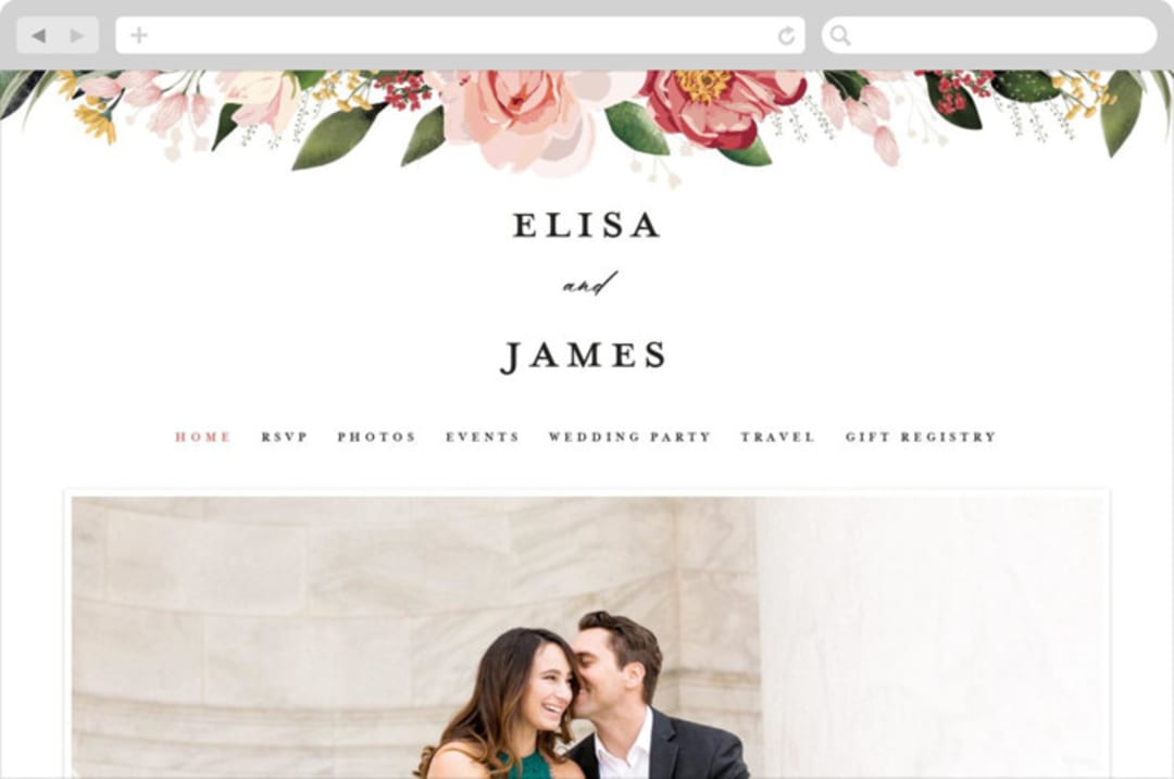 "Blossom" - Wedding Website in Blush by Susan Moyal - Desktop Design