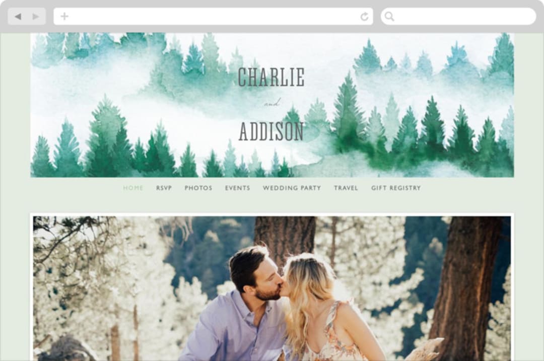 "Forest air" - Wedding Website in Aqua by Yuliya Evseeva - Desktop Design