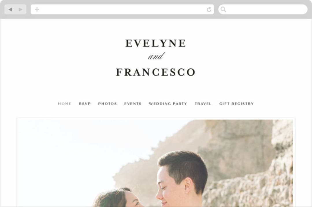 "Blancmange" - Wedding Website in Frost by chocomocacino - Desktop Design