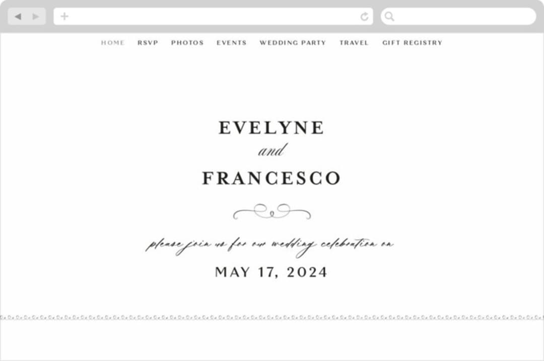 "Blancmange" - Wedding Website in Frost by chocomocacino - Desktop Design