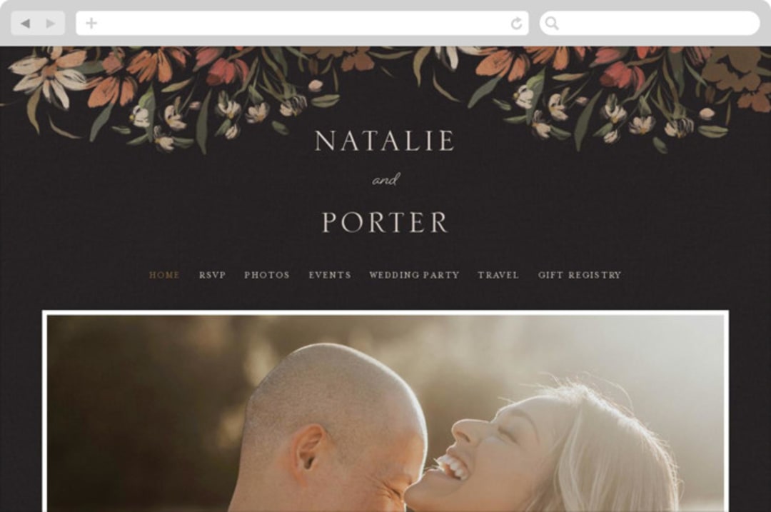 "Fall Garden Bouquet" - Wedding Website in Rust by Grace Kreinbrink - Desktop Design