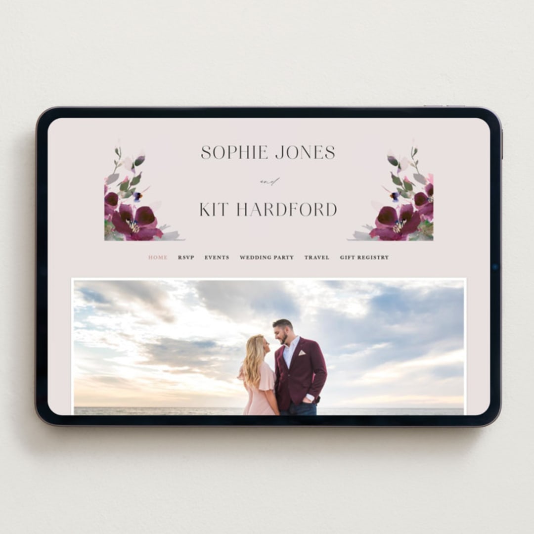 "Fleur" - Wedding Website in Blush by Lori Wemple - Desktop Design