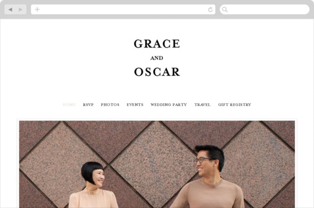 "front and center" - Wedding Website in Putty by Angela Marzuki - Desktop Design