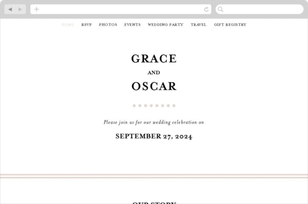 "front and center" - Wedding Website in Putty by Angela Marzuki - Desktop Design
