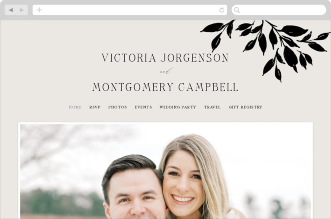 "Elegant Classic" - Wedding Website in Tuxedo by Wildfield Paper Co - Desktop Design