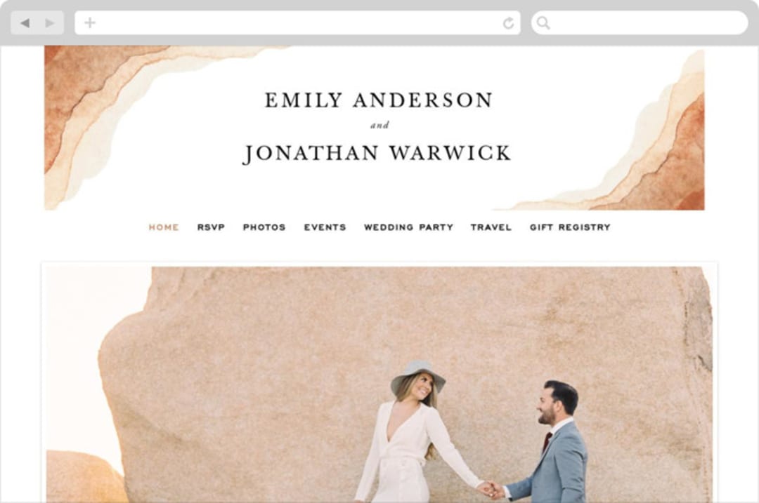 "Watercolor dune" - Wedding Website in Desert by Yuliya Evseeva - Desktop Design