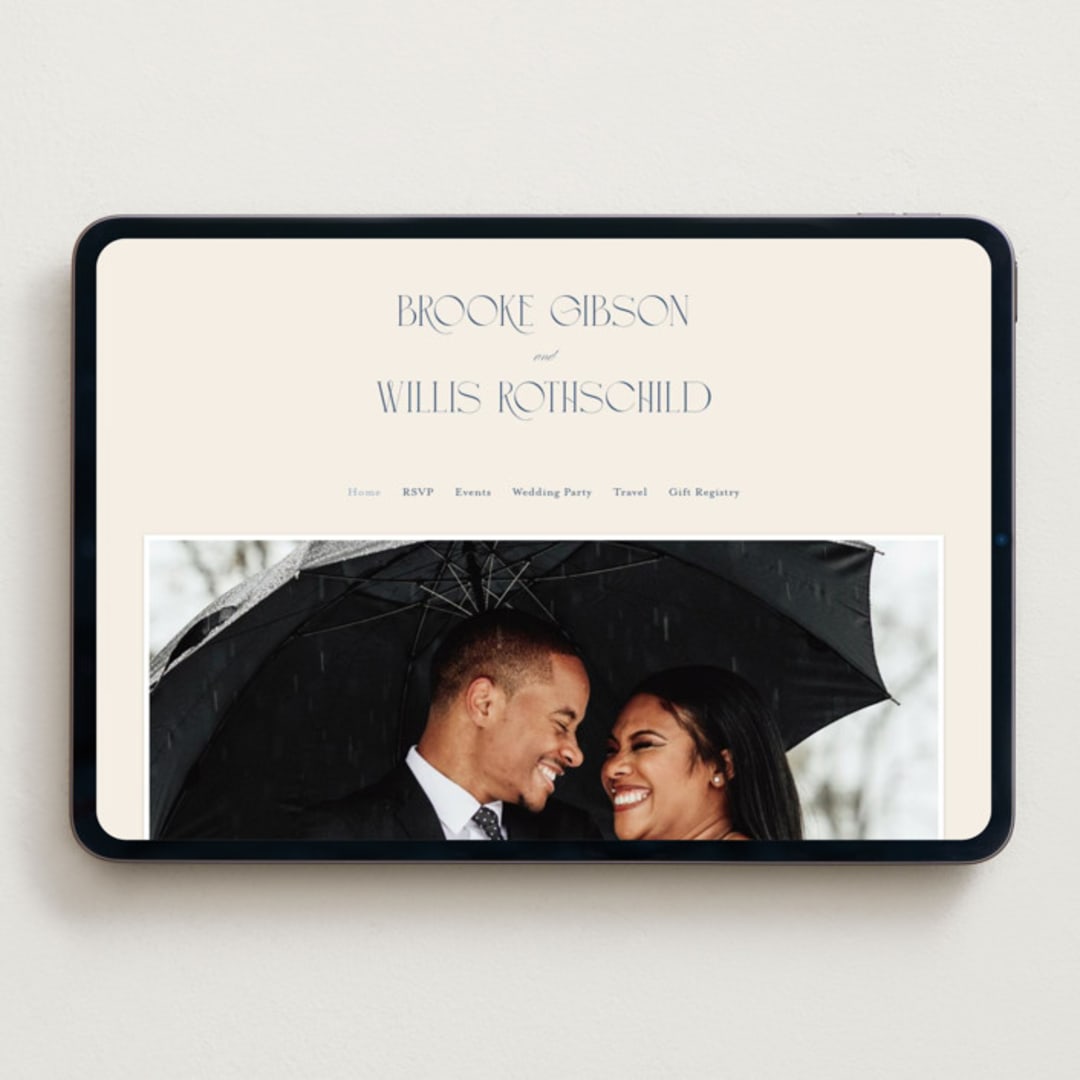 "Arched Monogram" - Wedding Website in Ecru by Erica Krystek - Desktop Design