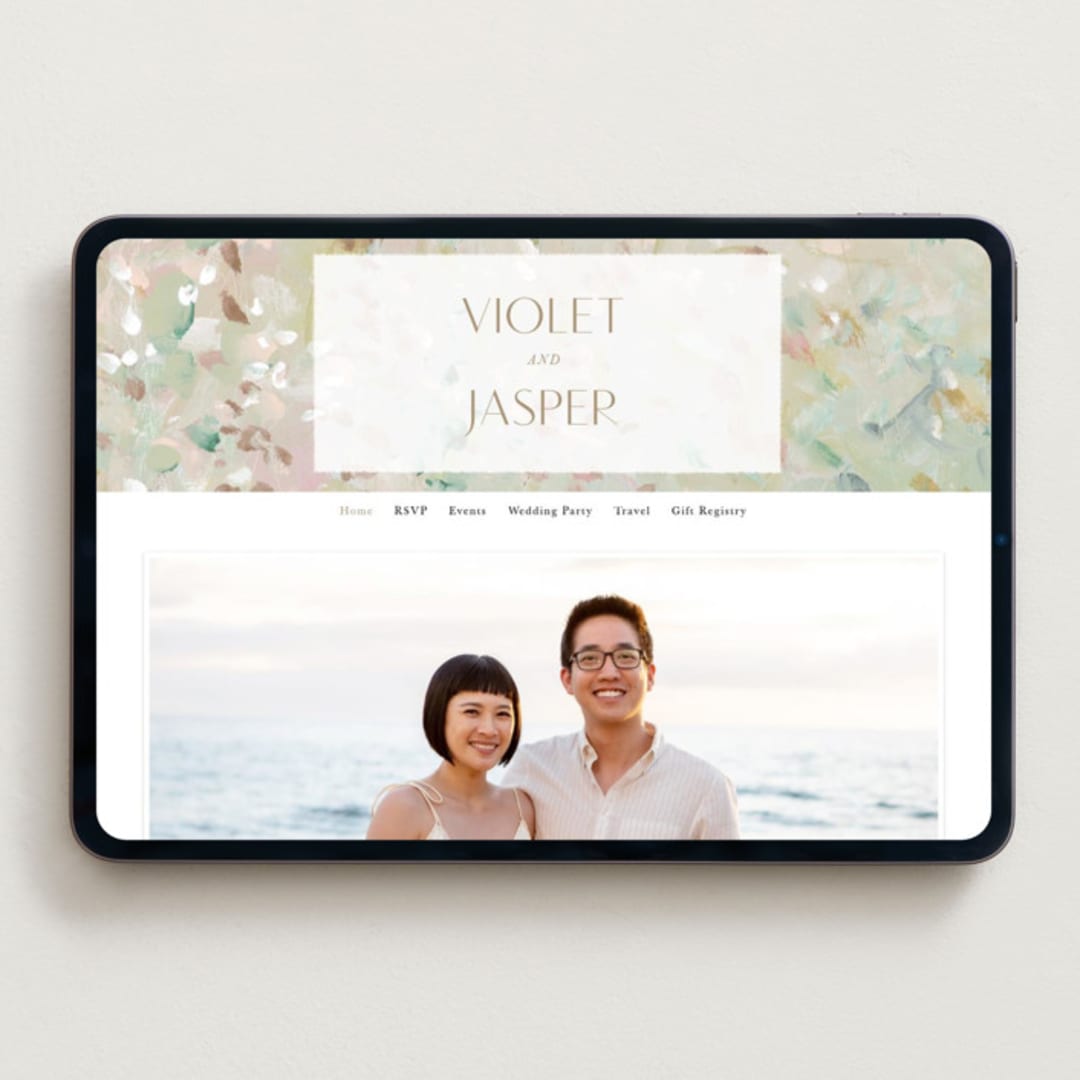 "English Garden" - Wedding Website in Daffodil by Lindsay Megahed - Desktop Design