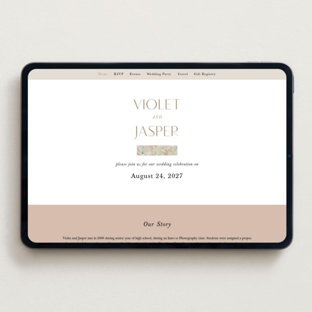 "English Garden" - Wedding Website in Daffodil by Lindsay Megahed - Desktop Design