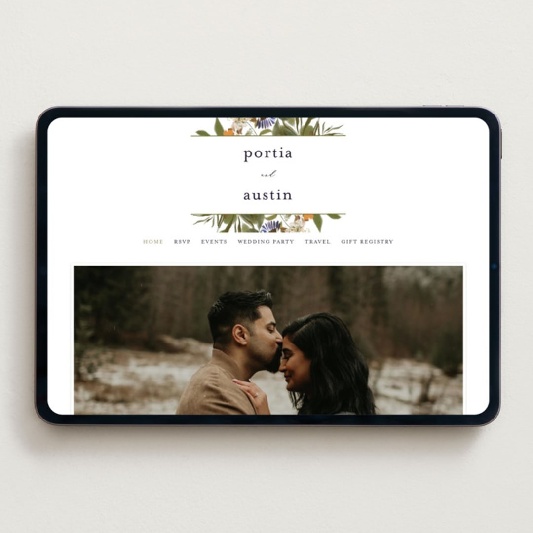 "Pressed Garden" - Wedding Website in Fall by Grace Kreinbrink - Desktop Design