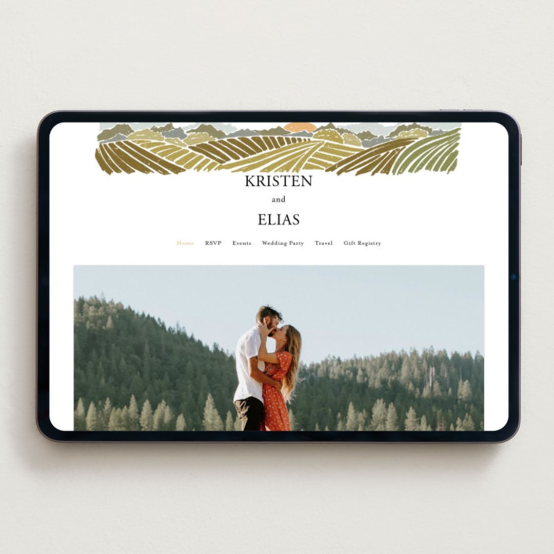 "Valley of the Moon" - Wedding Website in Sage by Shiny Penny Studio - Desktop Design
