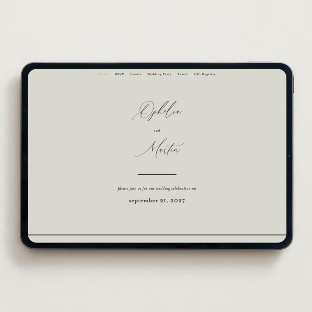 "Ophelia" - Wedding Website in Spring by Kelly Schmidt - Desktop Design