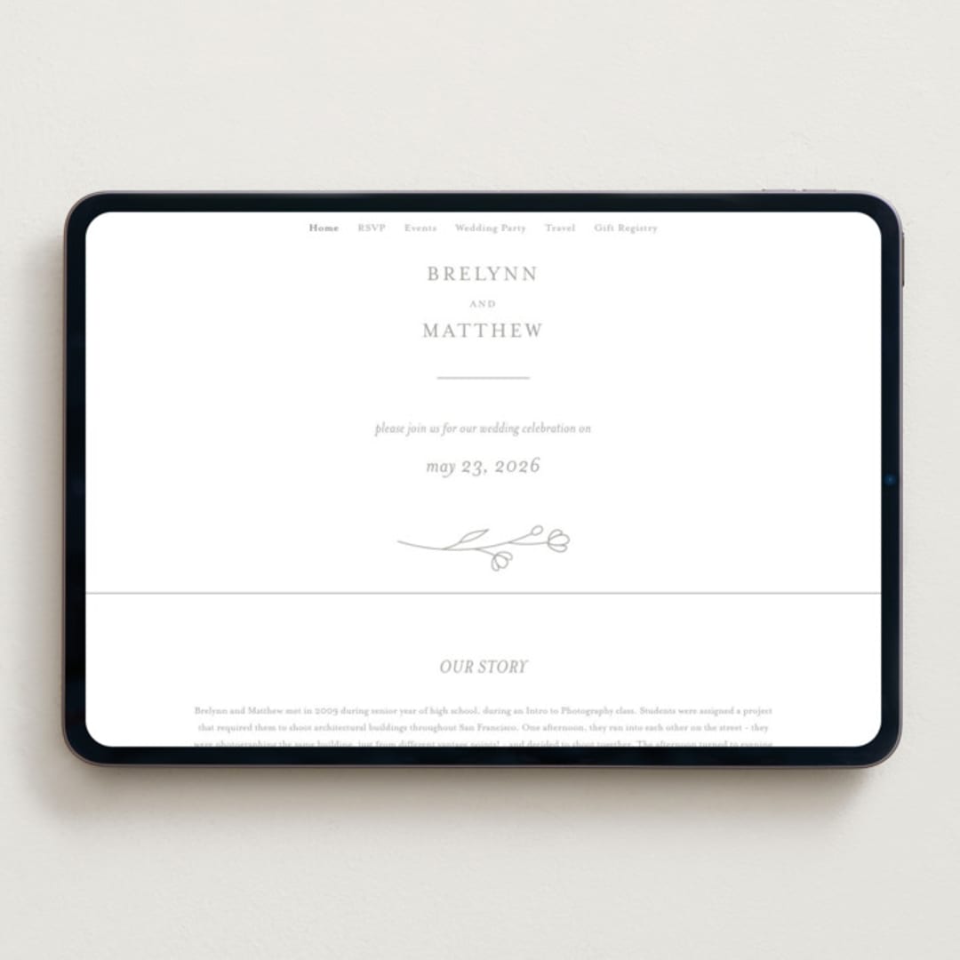 "Essence" - Wedding Website in Ash by Jennifer Postorino - Desktop Design