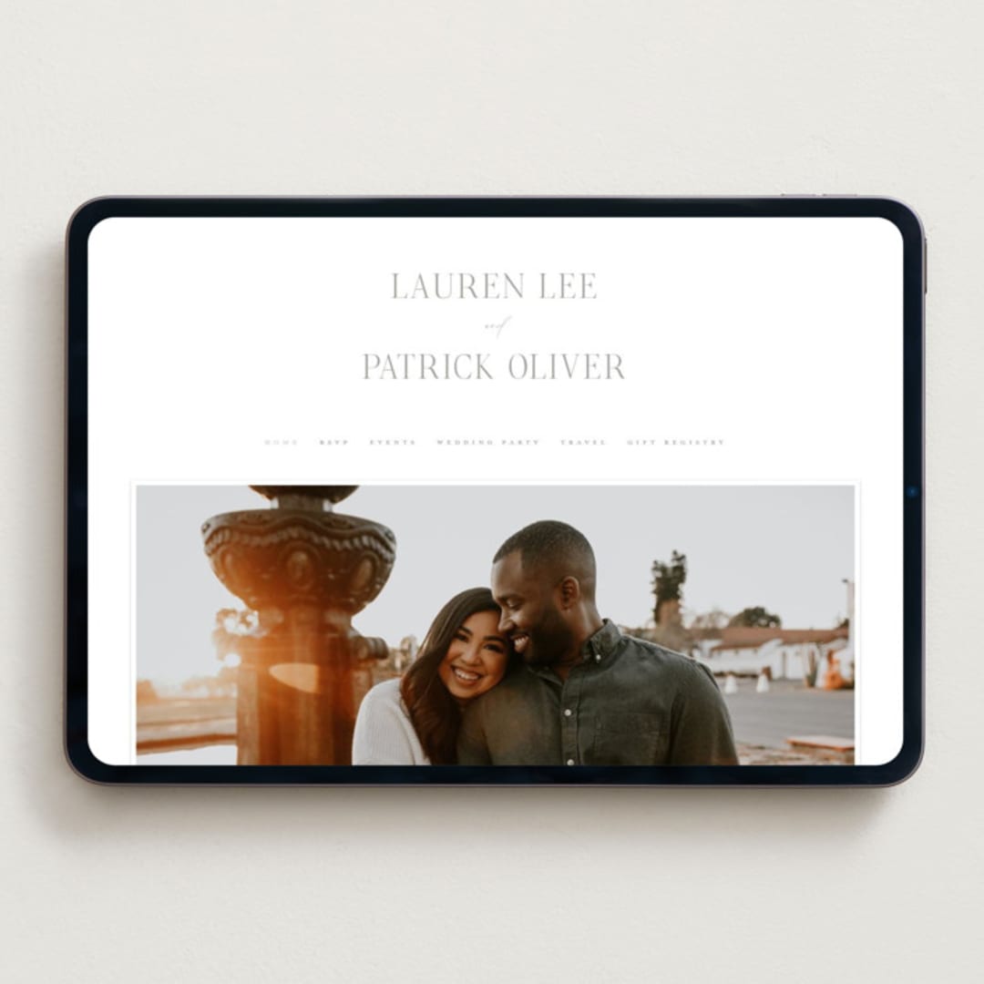 "Wax Seal Monogram" - Wedding Website in Ash by Carolyn MacLaren - Desktop Design