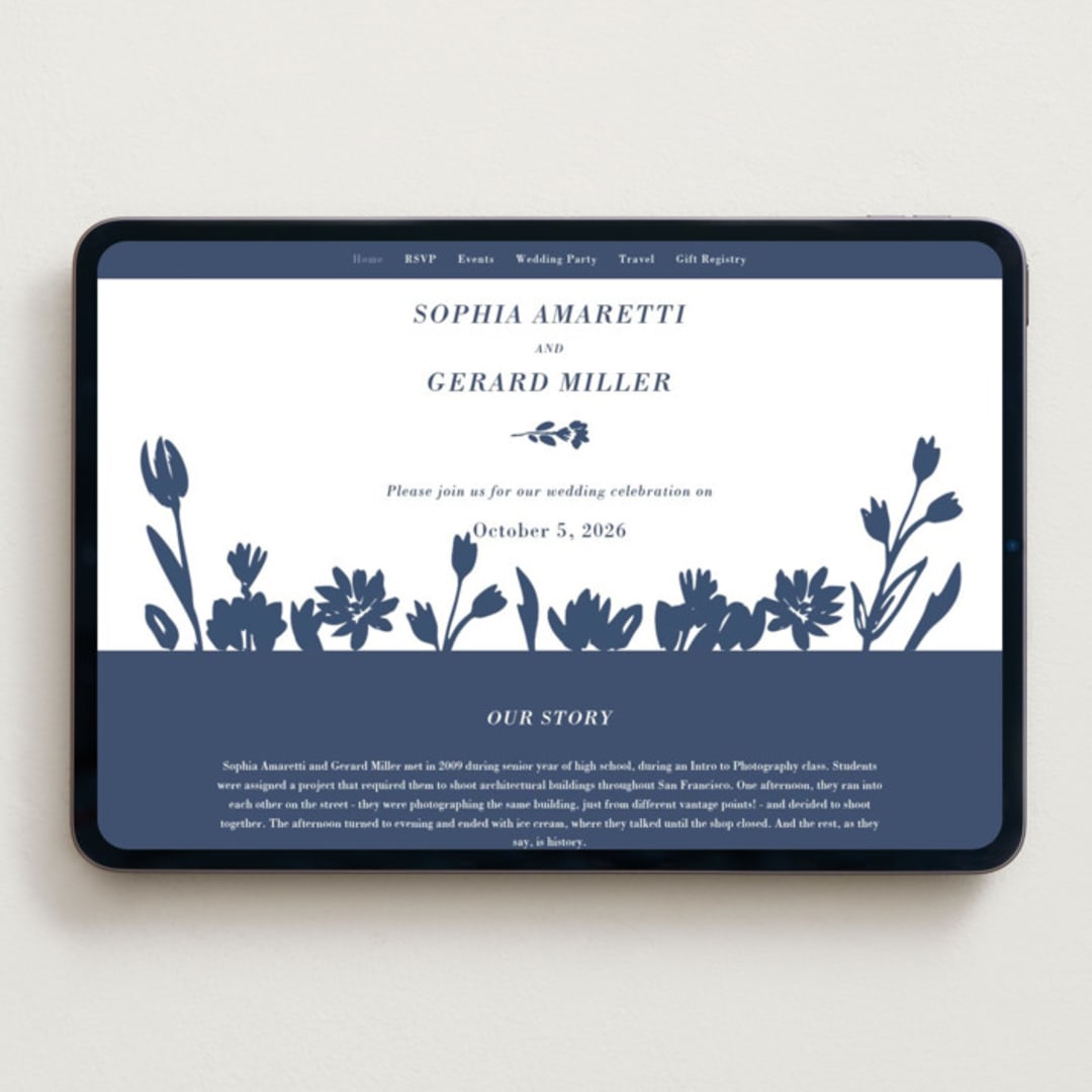 "Pressed Frame" - Wedding Website in Aegean by Oma N. Ramkhelawan - Desktop Design